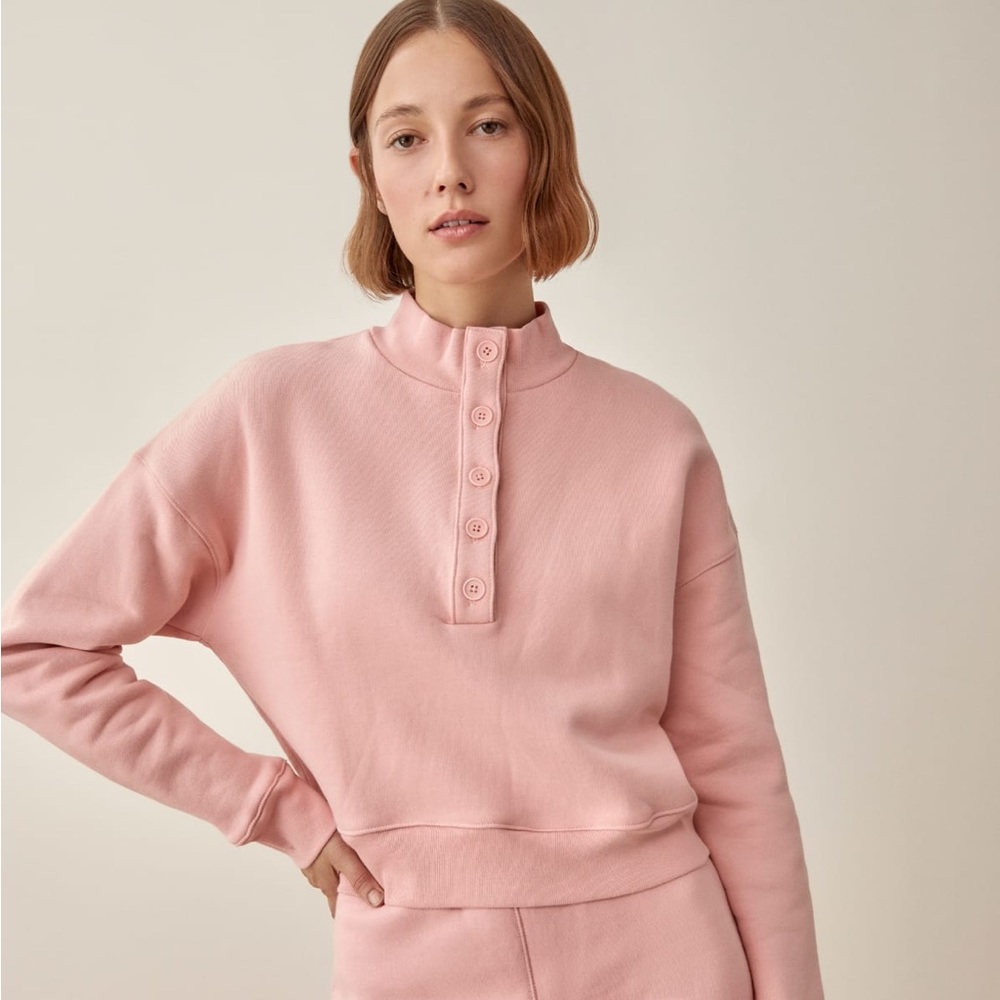 Reformation Marla Button Sweatshirt